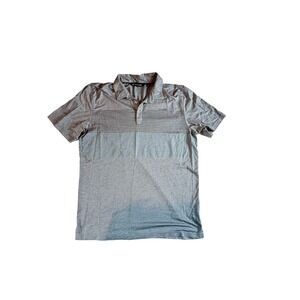 TravisMathew Mens XL Gray Striped Short Sleeve Golf Polo Shirt Heathered